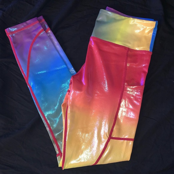‼️SOLD‼️ CNC Rainbow Shimmer Leggings - Picture 3 of 6